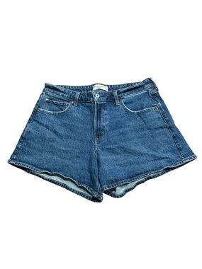 Abercrombie & Fitch Dark Blue Wash Mid Rise A Line Shorts